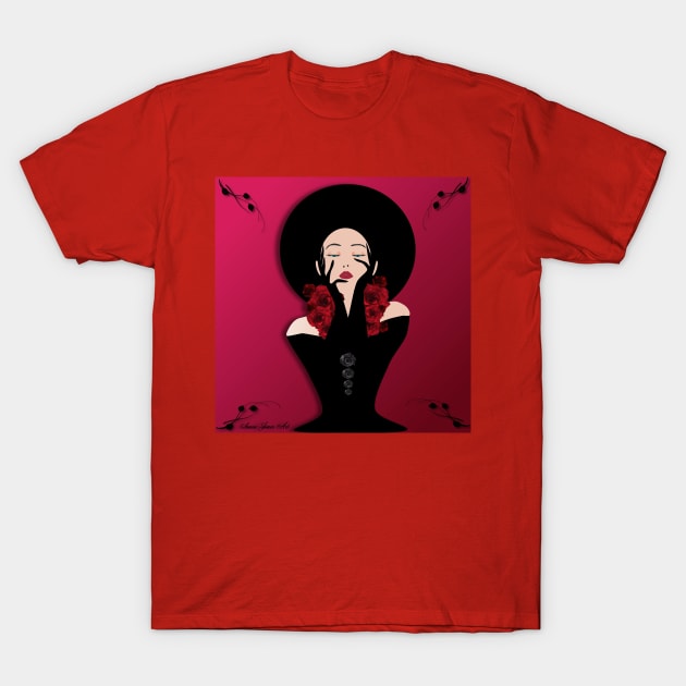 Burlesque dancer T-Shirt by Sonia Jones Emporrium of unique designs 